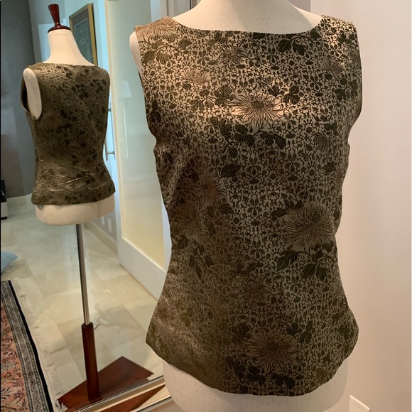 Casual Corner Tops - Textured brocade jacquard Silky Vest